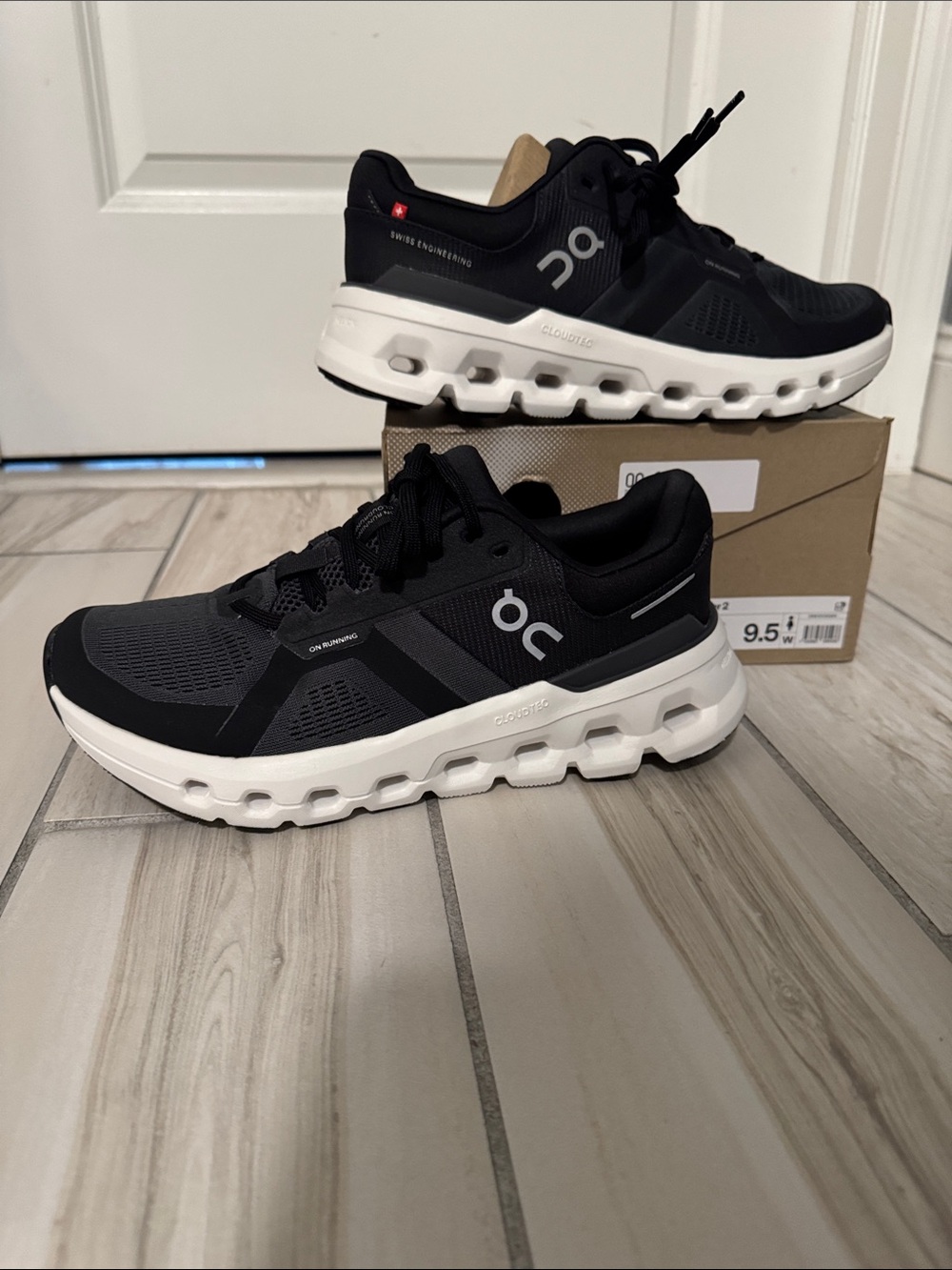 On Cloudrunner 2 Athletic Shoe - Black/White 9.5W